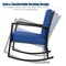 Costway Patio Rattan Rocker Chair Outdoor Glider Rocking Chair Cushion Lawn Navy\Black\Grey
